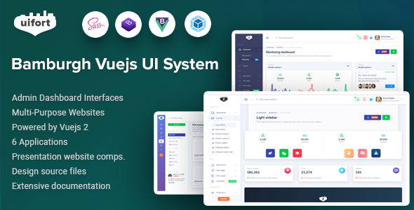 Bamburgh - Vuejs Admin Dashboard & UI Kit & Multi-Purpose Websites Template - Admin Templates Site Templates