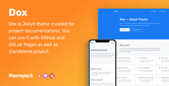 Dox — Jekyll Theme for Project Documentation - Jekyll Jamstack