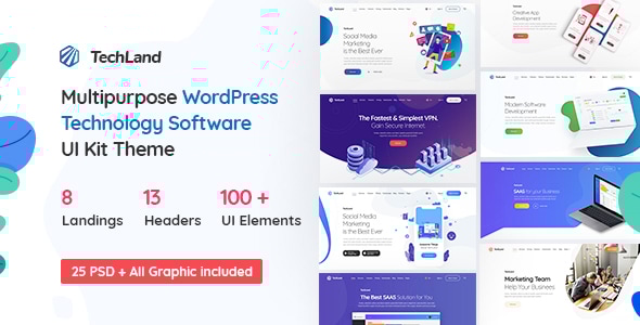 Techland - Multipurpose Technology Software WordPress Theme - Software Technology