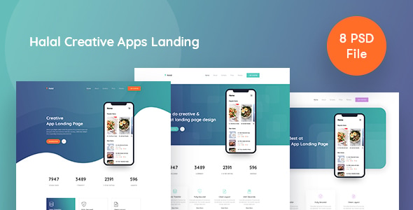 Halal - Creative Apps Landing - Food Retail