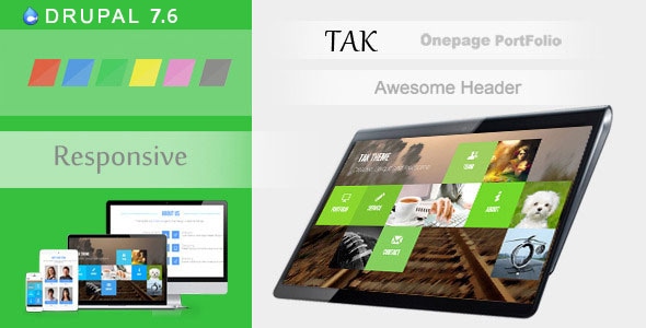 TAK - Responsive Onepage Portfolio Drupal 7.6 Theme - Drupal CMS Themes