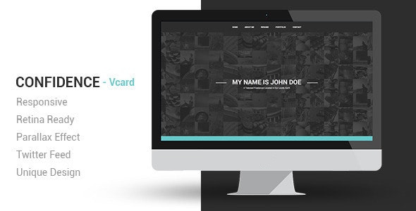 Confidence Responsive VCard Template - Virtual Business Card Personal
