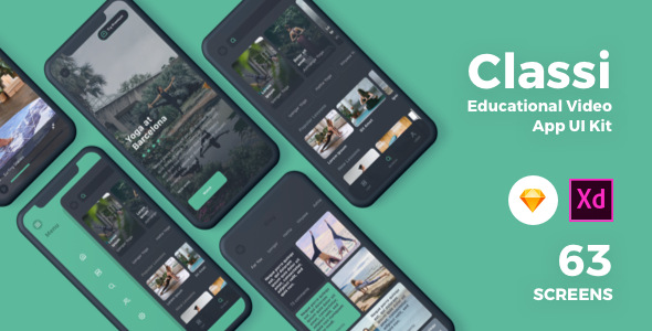Classi - Educational App UI Kit - Corporate Sketch