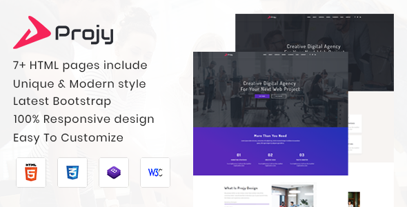 Projy - Multipurpose Responsive Template - Corporate Site Templates