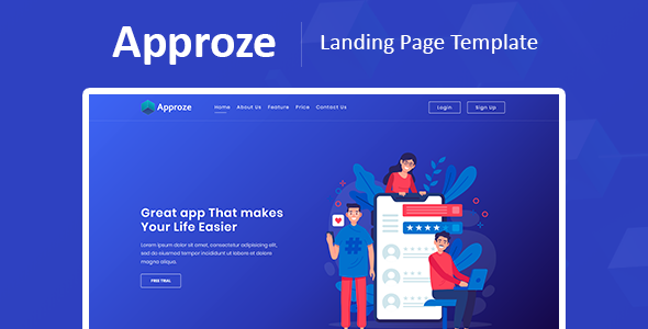 Approze – Bootstrap 4 Responsive Startup and Web App HTML Template - Technology Site Templates