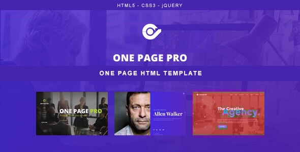 One Page Pro - Multi Purpose HTML Template - Creative Site Templates