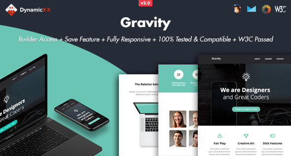 Gravity - Responsive Email + Online Builder - Email Templates Marketing