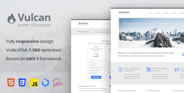 Vulcan - Minimalist Business HTML Template - Corporate Site Templates