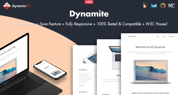 Dynamite - Responsive Email + Online Builder - Email Templates Marketing