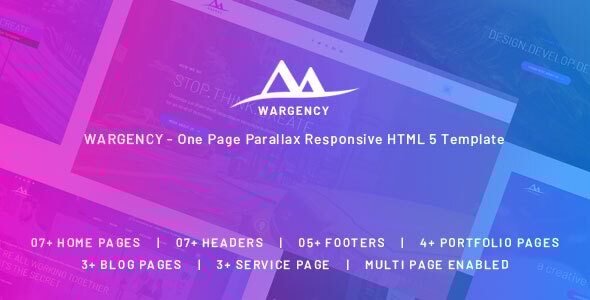 Wargency – Onepage Creative Agency Responsive HTML5 Template - Portfolio Creative