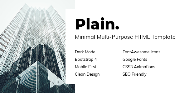 Plain - Minimal Multi-Purpose HTML Template - Portfolio Creative