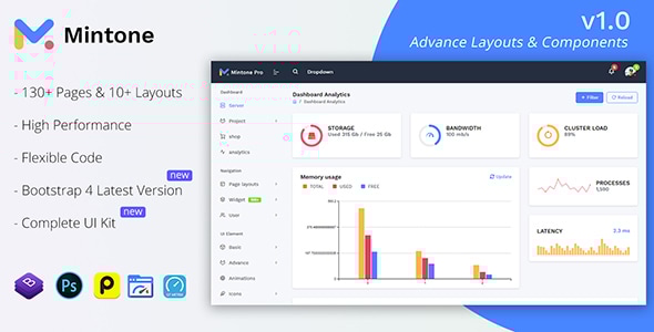 Mintone Bootstrap 4 Admin Template + UI Kit - Admin Templates Site Templates