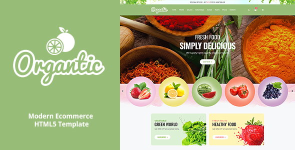Organtic - Responsive Ecommerce HTML5 Template - Retail Site Templates