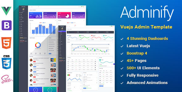 Adminify - VueJS Bootstrap 4 Admin Template - Admin Templates Site Templates