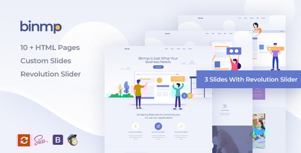 Binmp - App and Software Landing HTML Template - Software Technology