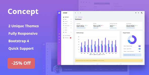 Concept - Responsive Admin Dashboard Template - Admin Templates Site Templates