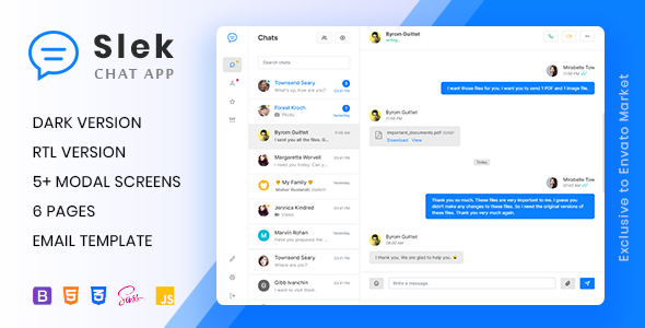 Slek - Chat and Discussion Platform HTML5 Template - Admin Templates Site Templates