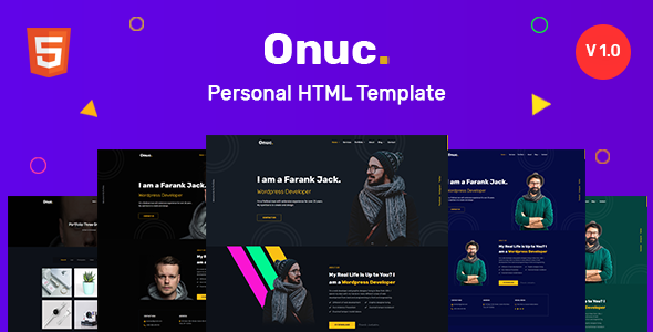 Onuc - Personal HTML Template - Personal Site Templates