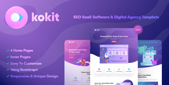 Kokit - SEO SaaS & Digital Agency Template - Technology Site Templates