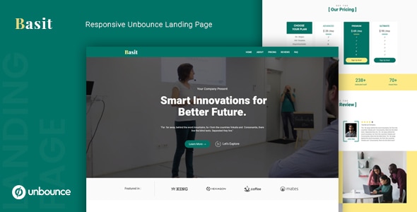 Basit — Unbounce Multipurpose Landing Page Template - Unbounce Landing Pages Marketing