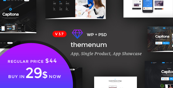 Capitona - App Landing WordPress Theme - Technology WordPress