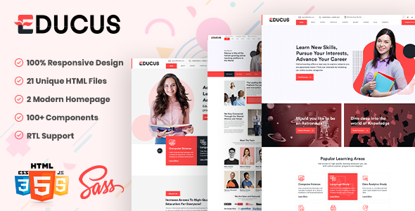 Educus - HTML5 Template for Education and LMS With RTL Support - Corporate Site Templates