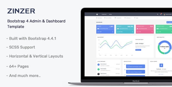 Zinzar - Admin Dashboard Template - Admin Templates Site Templates