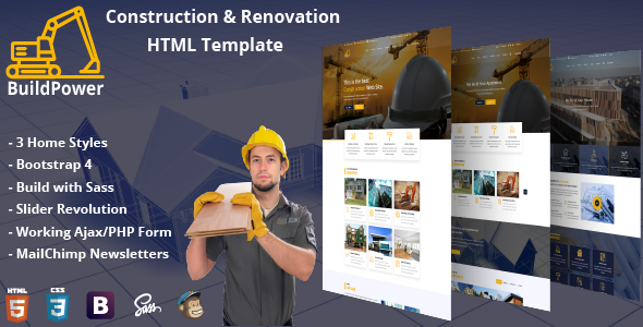 Buildpower - Construction HTML Template - Business Corporate