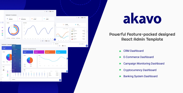 Akavo - React + HTML + Dark Admin Template - Admin Templates Site Templates