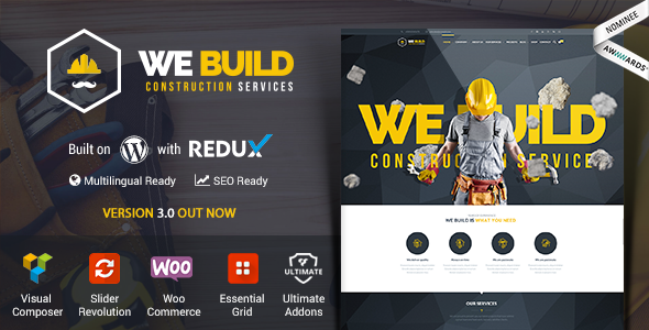 We Build - Construction WordPress Theme - Business Corporate