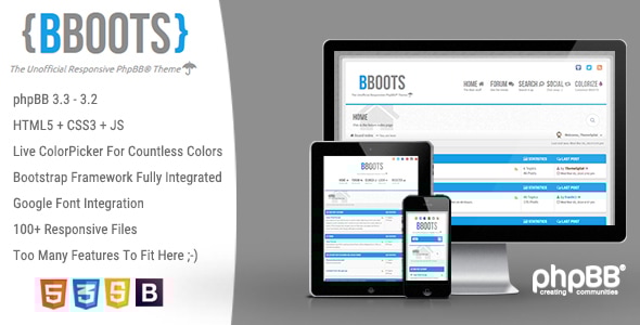 BBOOTS - HTML5/CSS3 Fully Responsive phpBB 3.2 Theme - PhpBB Forums