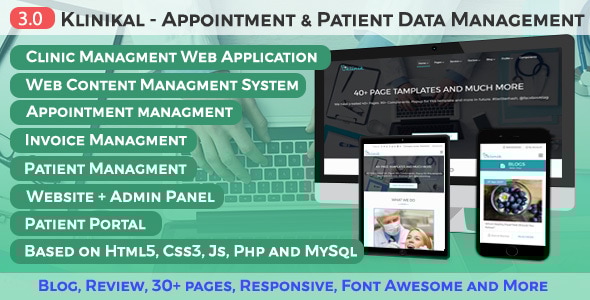 Klinikal - Appointment & Patient Data Management Responsive Web Application - Health & Beauty Retail
