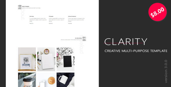 Clarity – Minimal & Creative Bootstrap 4 HTML Template - Art Creative