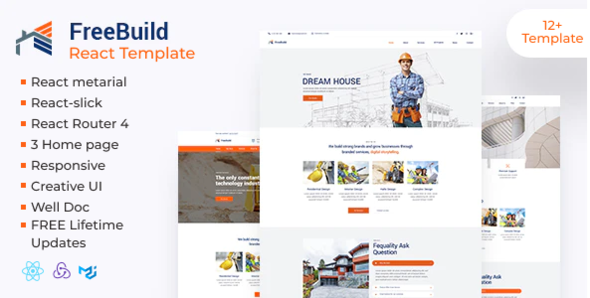 FreeBuild - Construction React Template - Business Corporate