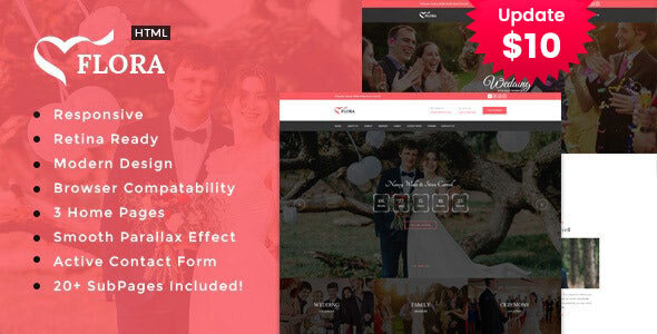 Flora - Responsive HTML Wedding Template - Wedding Site Templates