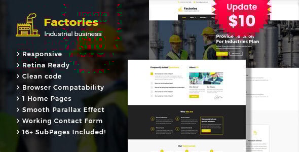 Factories - Industrial Business HTML Template - Business Corporate