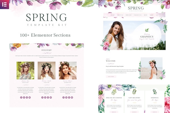Spring - Watercolor & Floral Elementor Pro Template Kit - Miscellaneous Elementor
