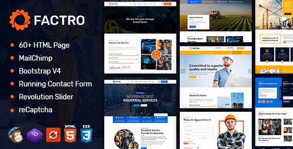 Factro : Industrial Multipurpose HTML Template - Business Corporate