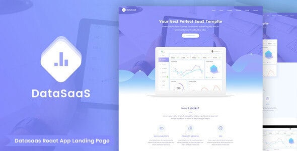 Datasaas - React Apps Landing Template - Technology Site Templates