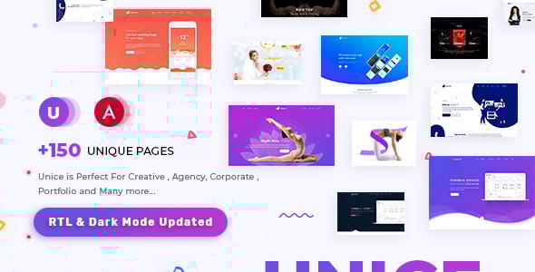 Unice - Multipurpose Angular 20 Template for SaaS, Startup & Agency - Portfolio Creative