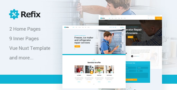 Refix - Vue Nuxt Fridge & Freezer Repair Company Template - Business Corporate