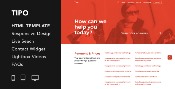 Tipo - Helpdesk and Documentation HTML5 Responsive Template - Miscellaneous Site Templates