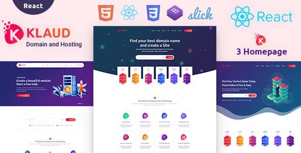 Klaud - React Web Domain & Hosting Template - Hosting Technology