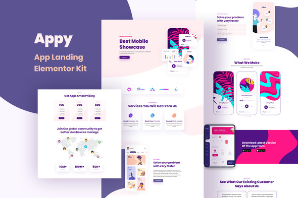 Appy - SaaS & App Landing Page Elementor Template Kit - Technology & Apps Elementor