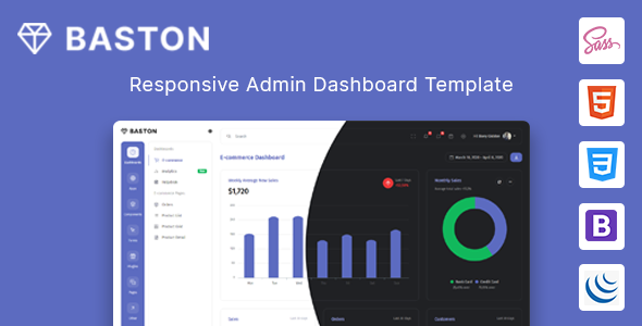 Baston - Admin & Dashboard HTML Template - Admin Templates Site Templates