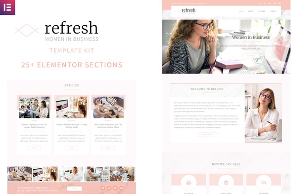 Refresh - Women in Business Elementor Template Kit - Business & Services Elementor
