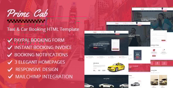 Prime Cab - Taxi | Car Booking PayPal Template - Business Corporate