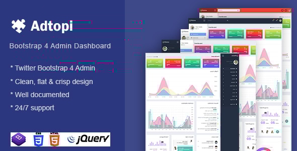 Adtopi – Responsive Dashboard Admin Template - Admin Templates Site Templates