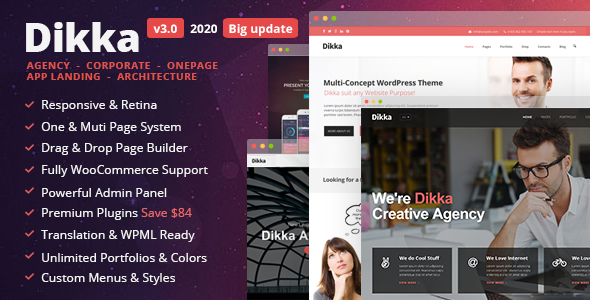 Dikka - Responsive Multi-Concept WordPress Theme - Corporate WordPress