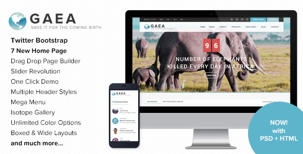 Gaea - Environmental WordPress Theme - Environmental Nonprofit